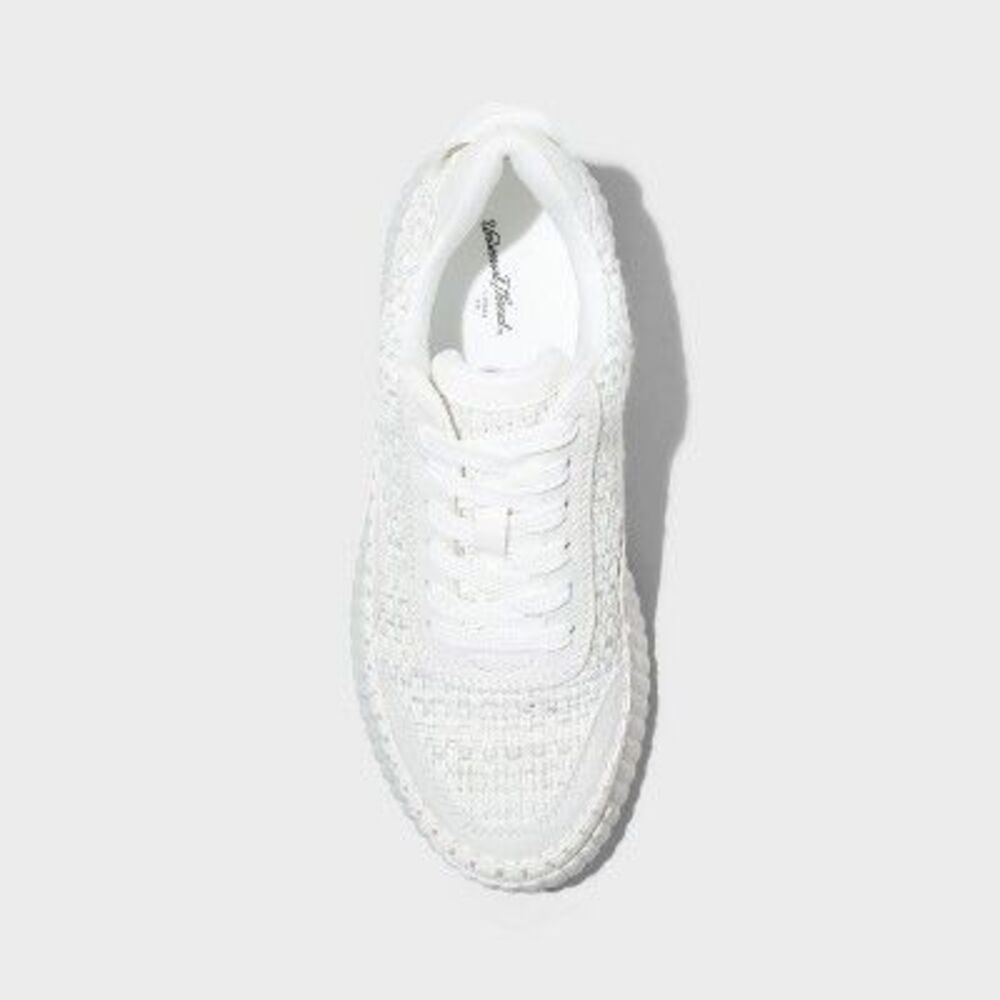 Open Box - Universal Thread -  Women's Woven Lace Up  White - Picture 2 of 4